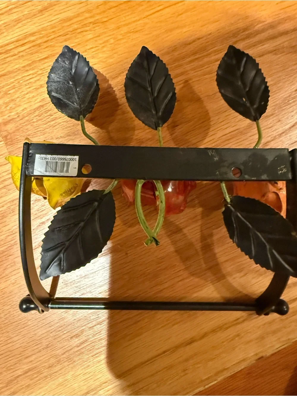 Michal Negrin Floral Wall Towel Holder in Green, Red, Yellow